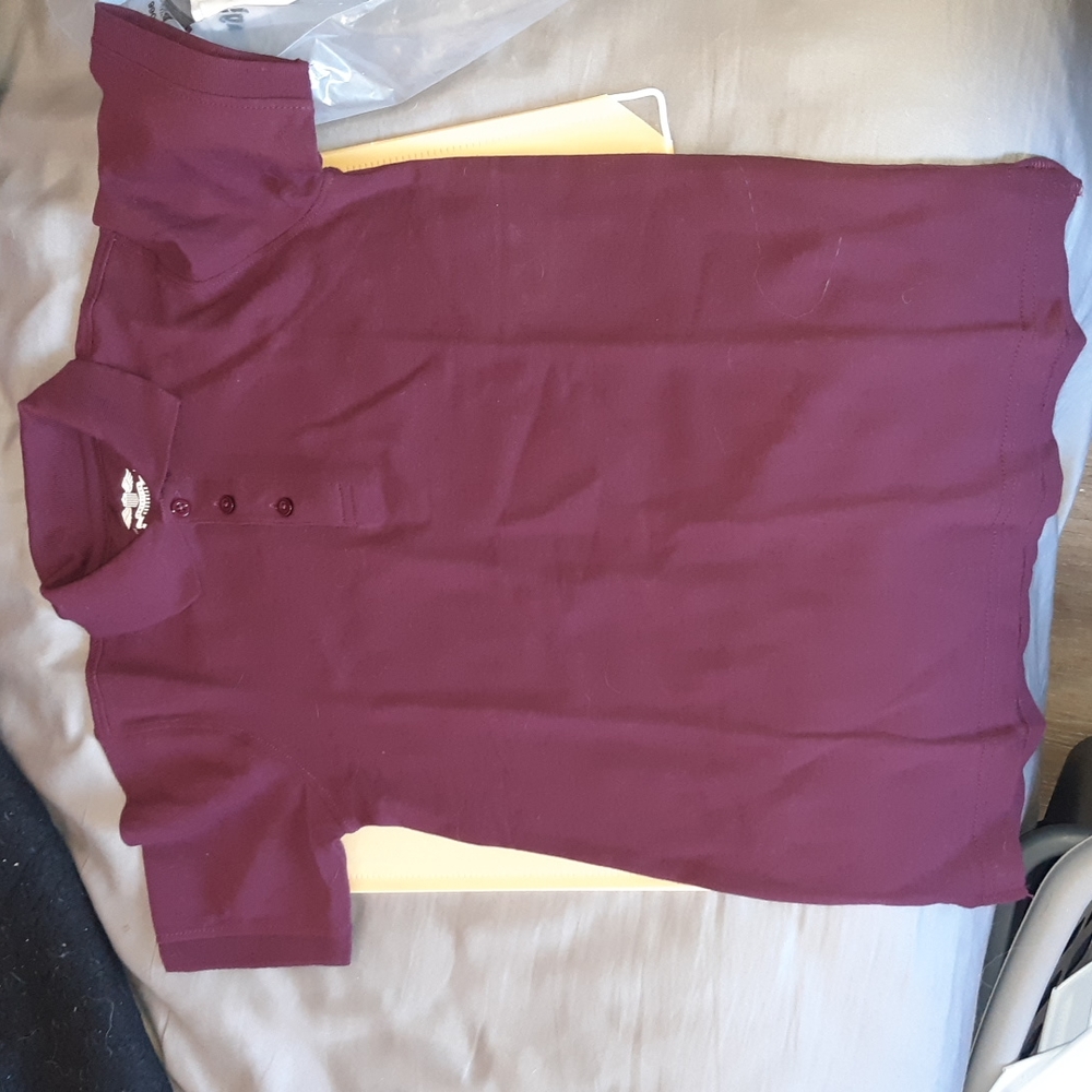 Burgundy polo shirt